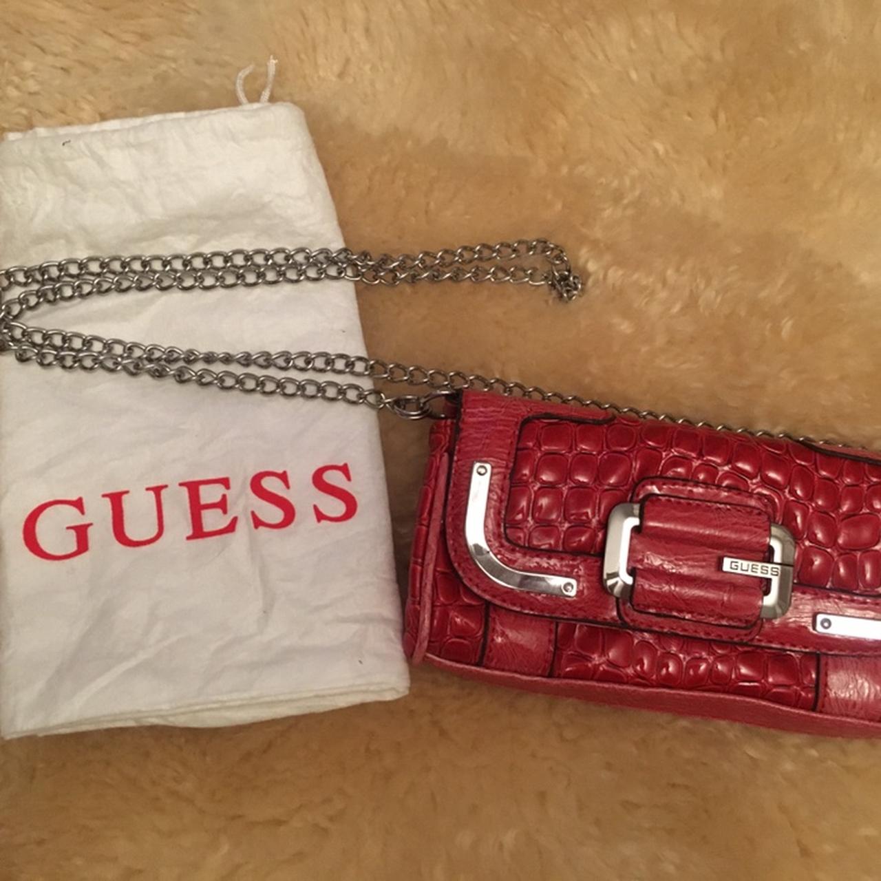 Guess Red Patent Bag Measurements 26x12x4.5 cm Clip... Depop
