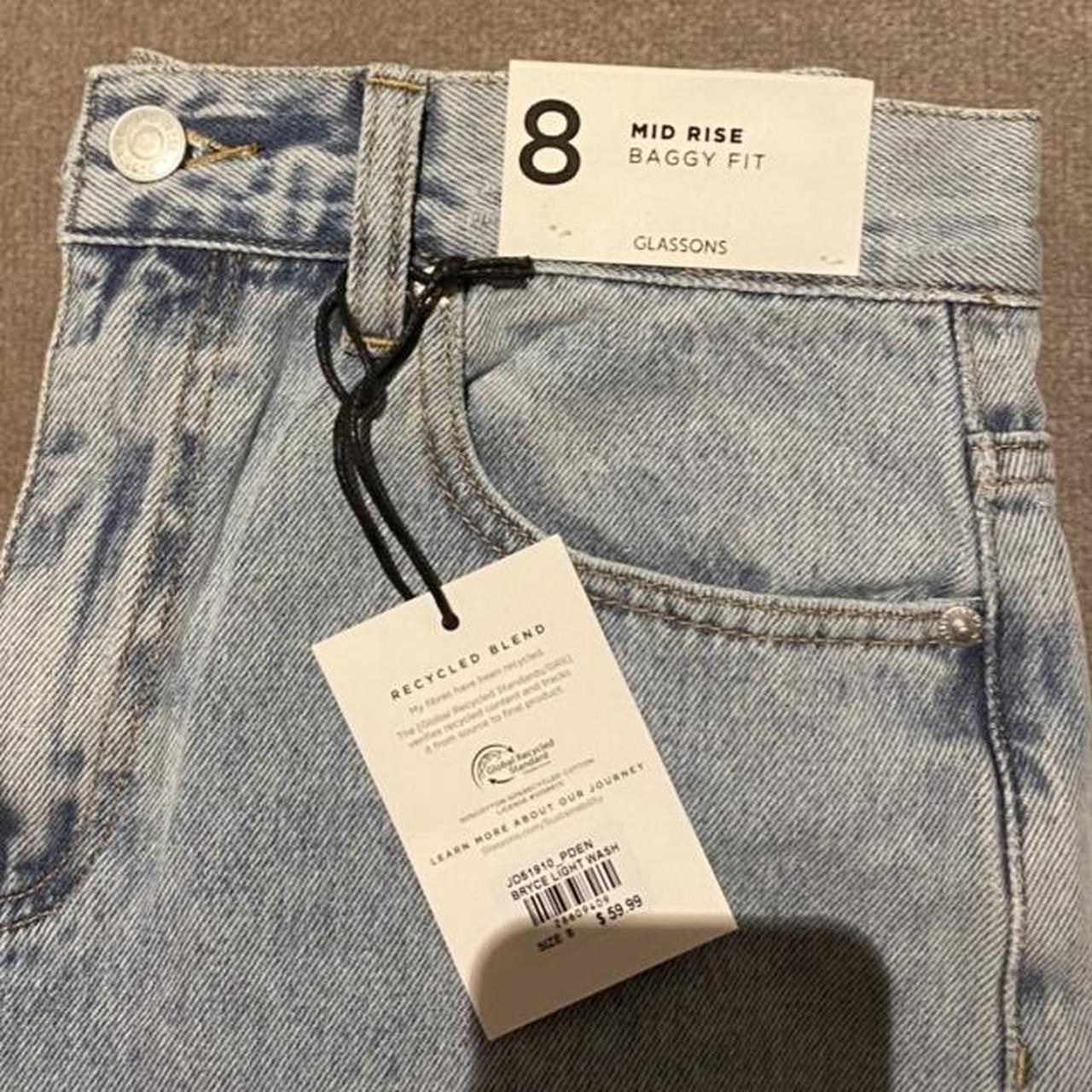 mid rise baggy fit glassons jeans size 8 brand new... - Depop