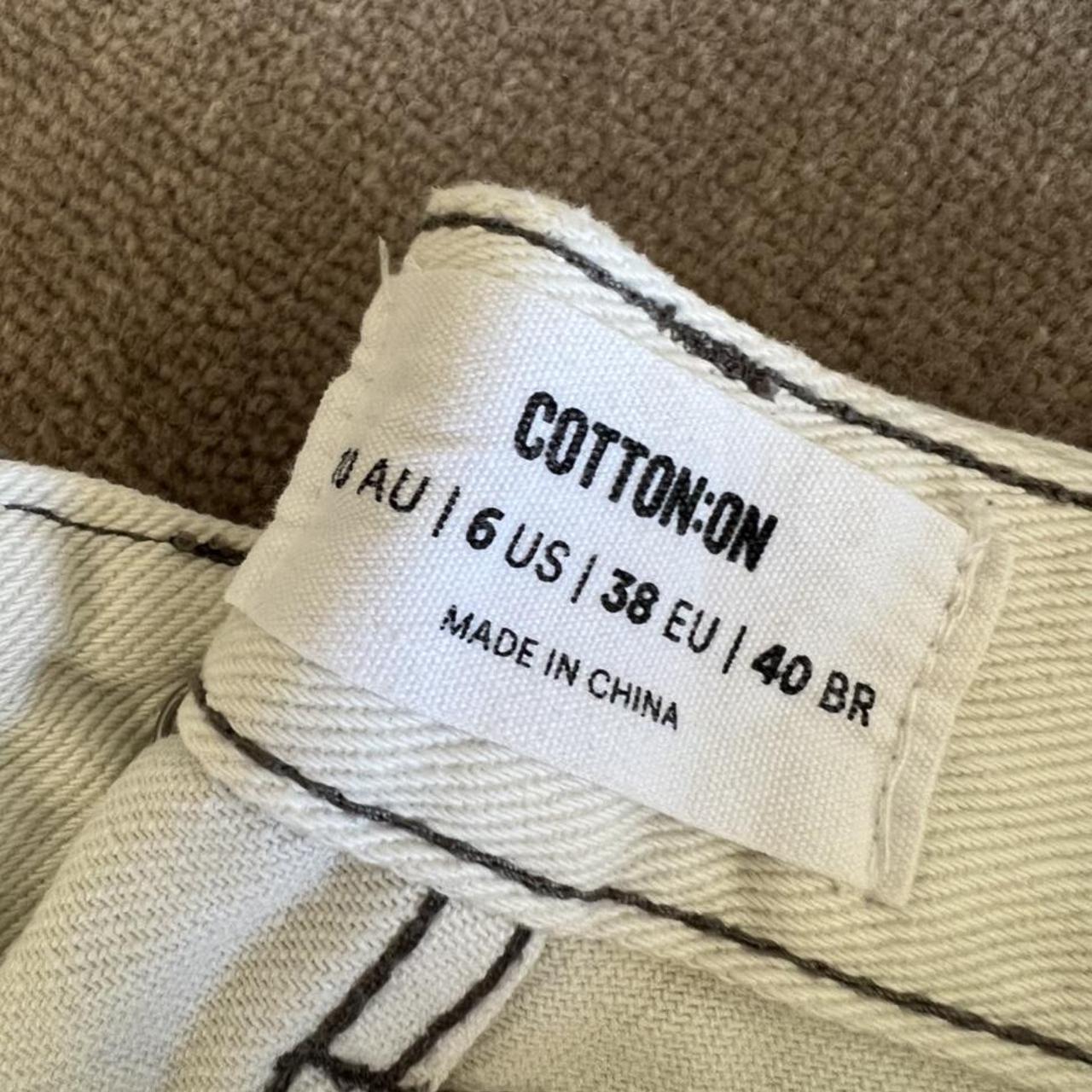 cotton in white straight let jeans size 10 but... - Depop