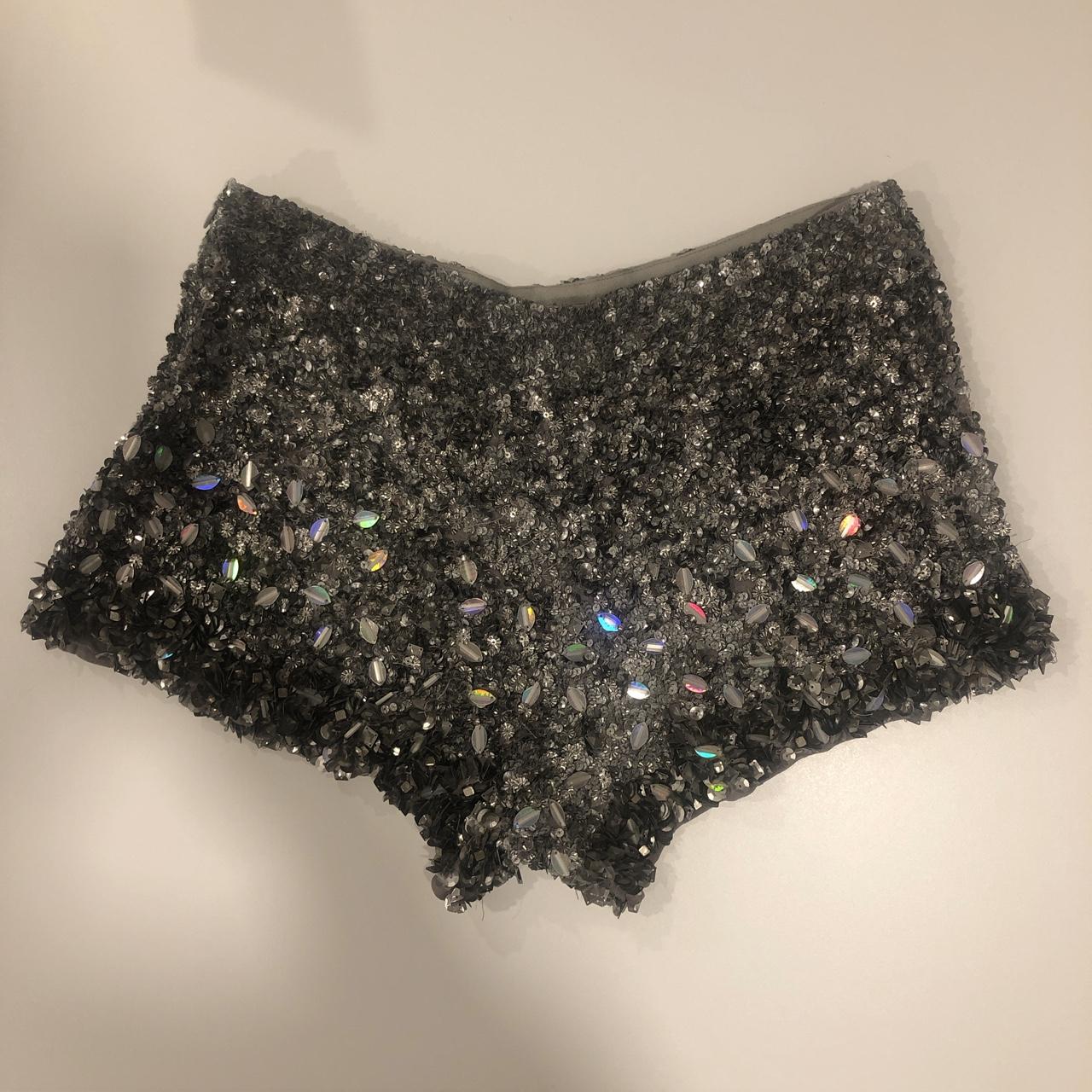 Silver hot sale glitter shorts