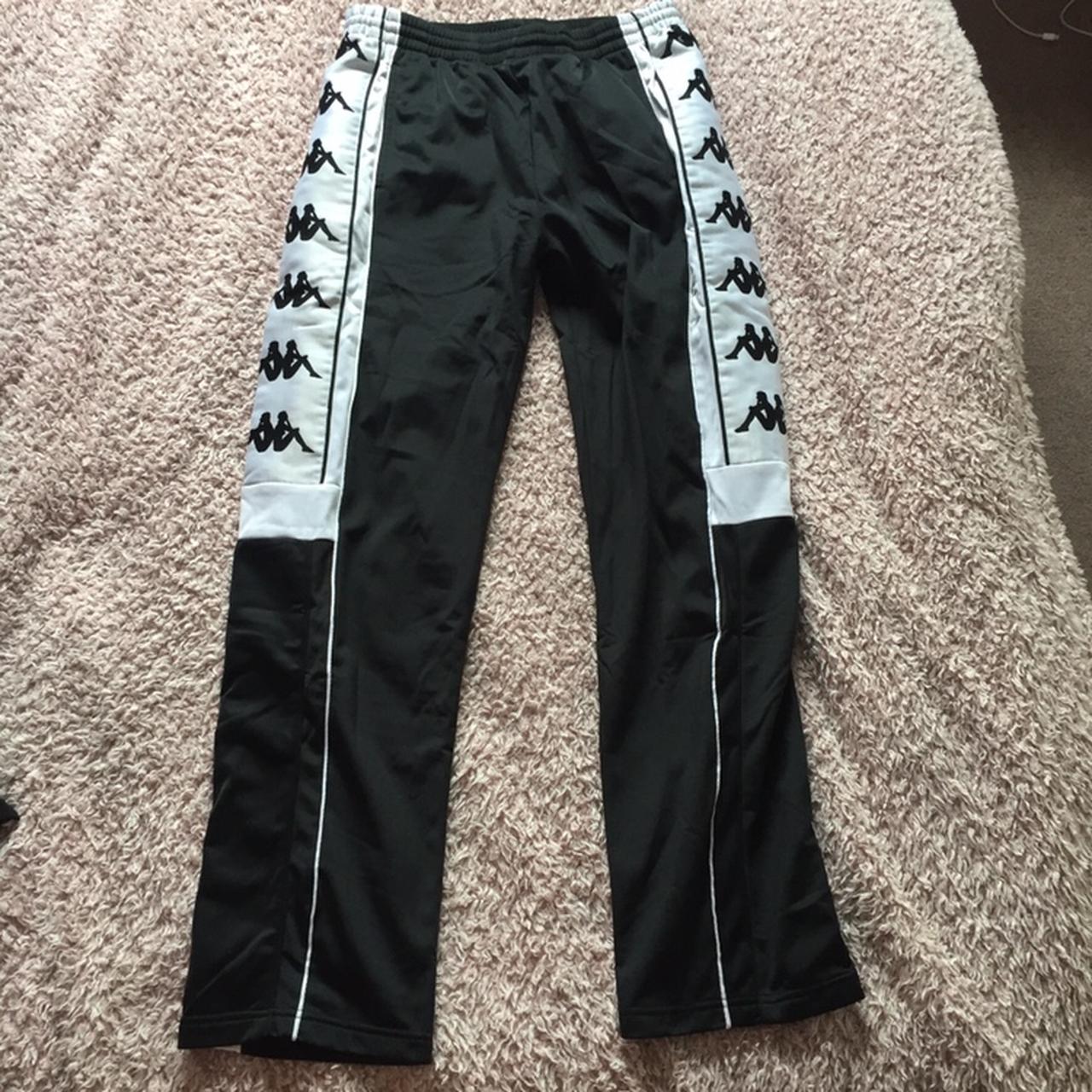 Kappa black and white poppers joggers These are so... - Depop