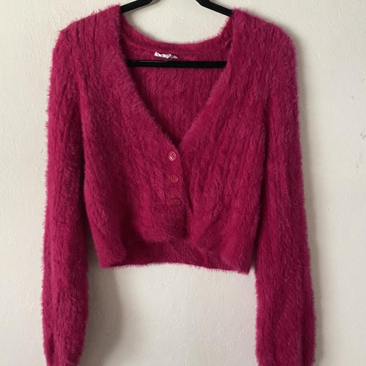 pink fluffy garage sweater FREE SHIPPING this is a