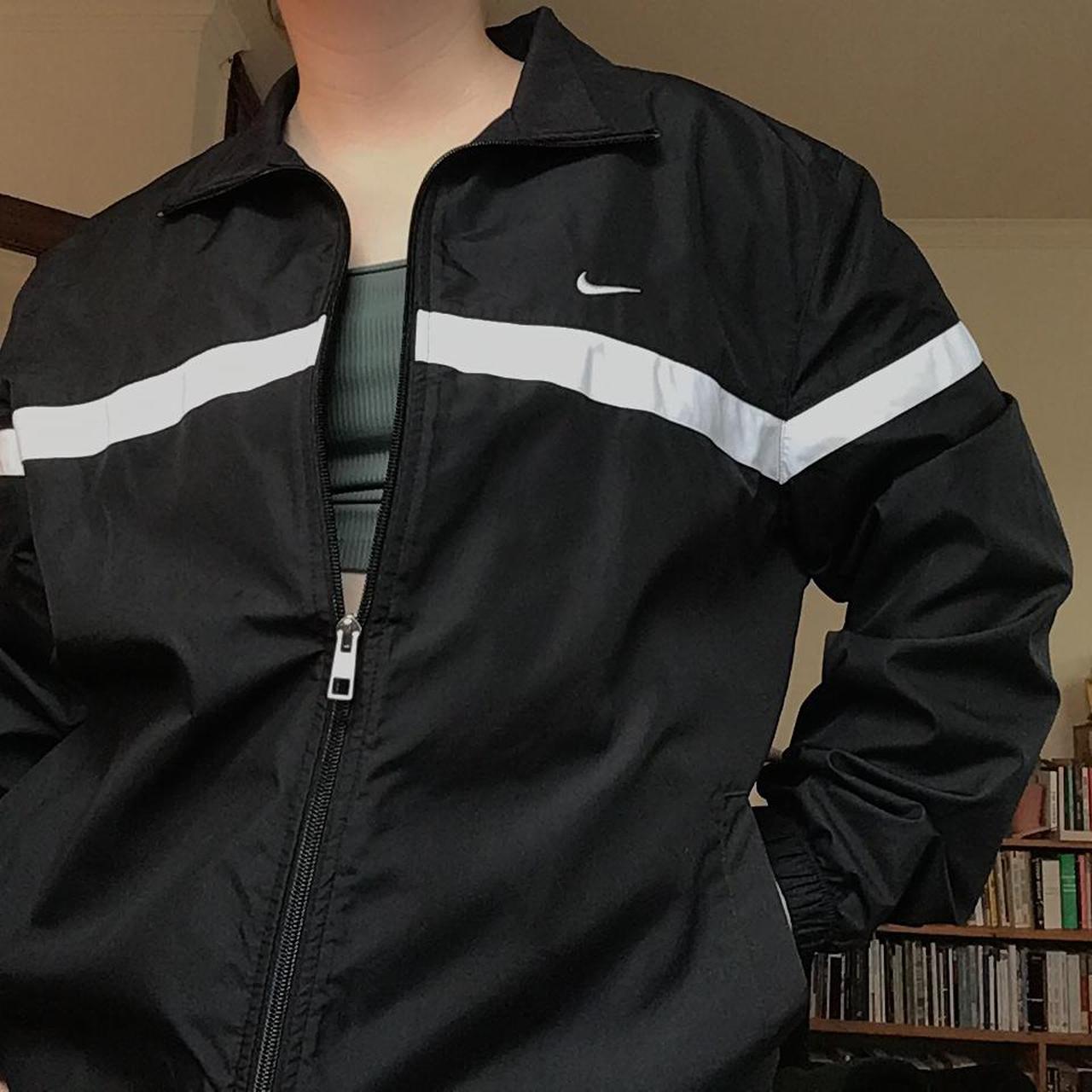 nike stripe zip up track jacket