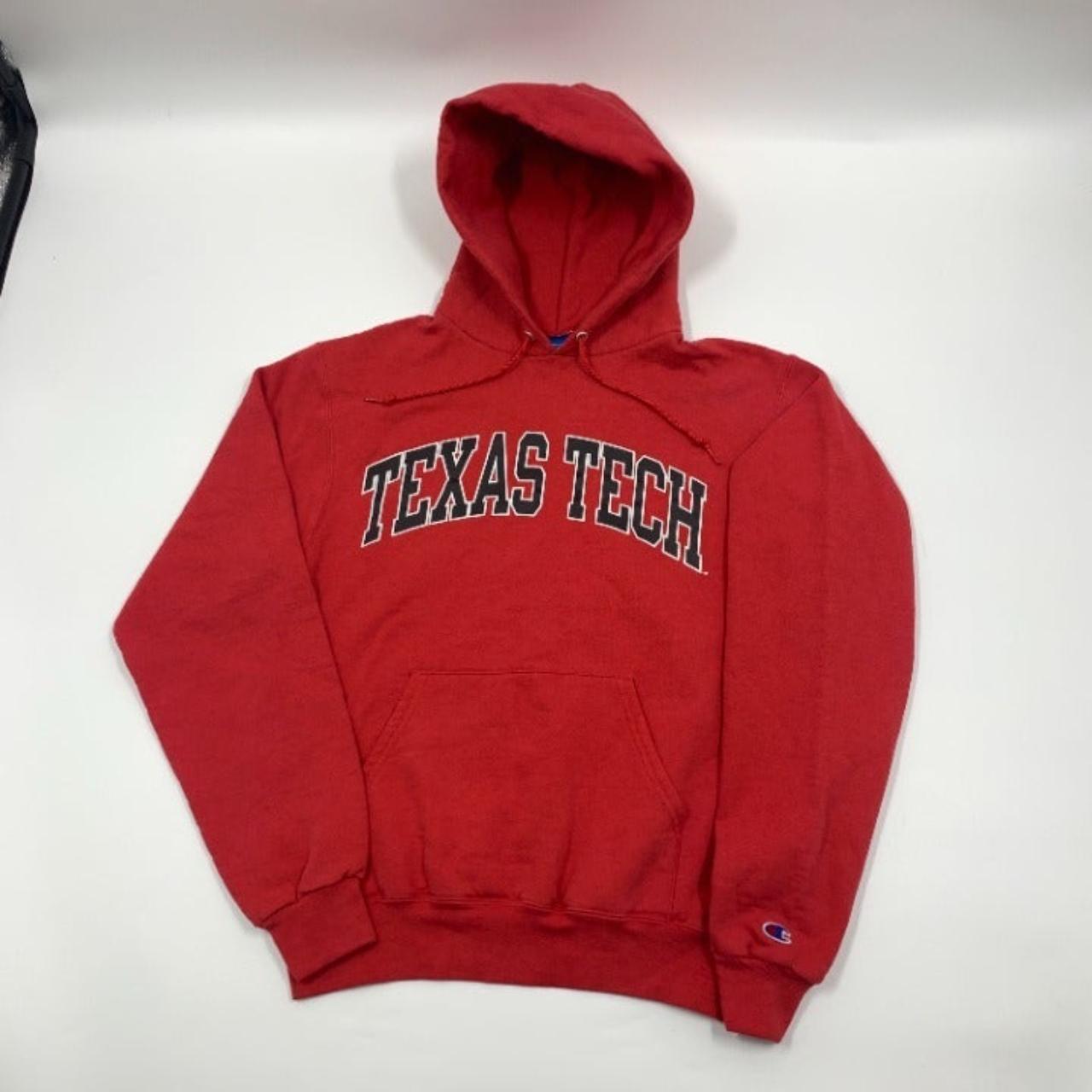 Red Texas Tech Champion Hoodie Size Small. Flaw... - Depop