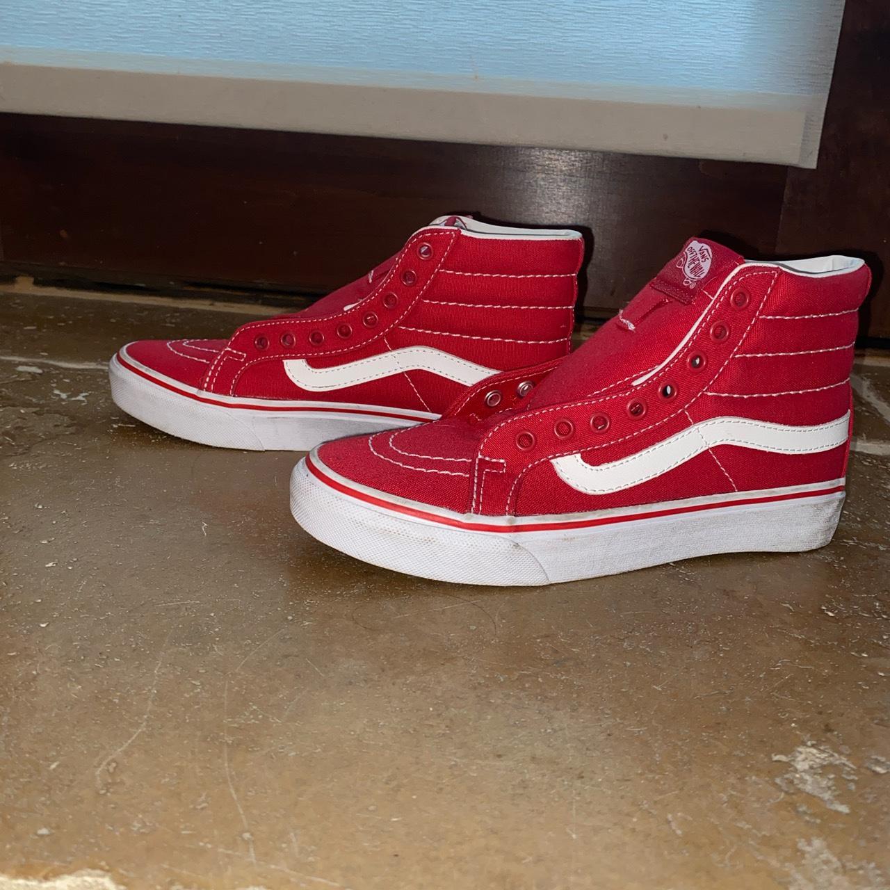 Red high top old skool vans Super cute but I Depop