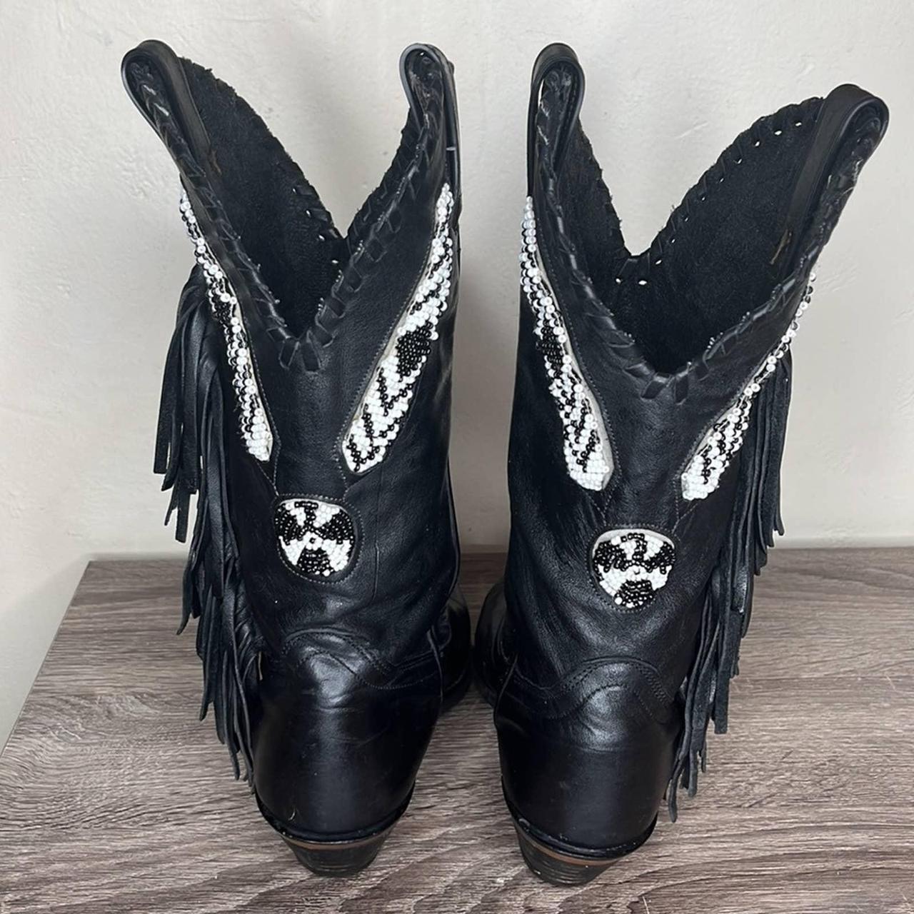 Vintage code west cowboy boots Black fringe with... Depop