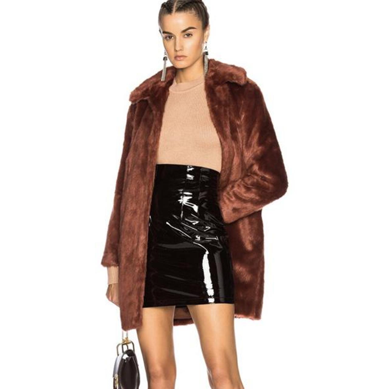 frame faux fur coat