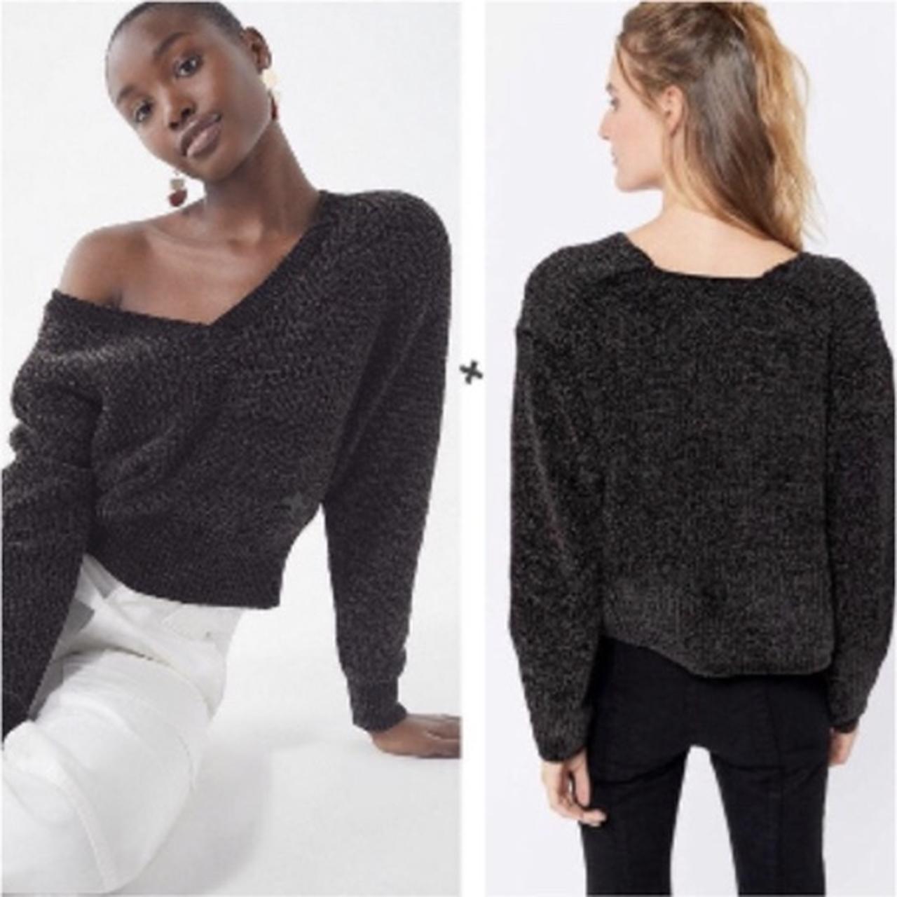 Black chenille sweater hotsell