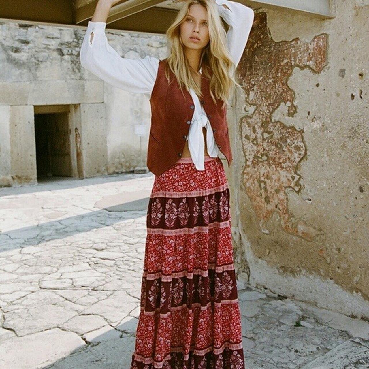 ARNHEM Maxi Skirt in Wisteria Crimson. Size 6 (XS).... - Depop