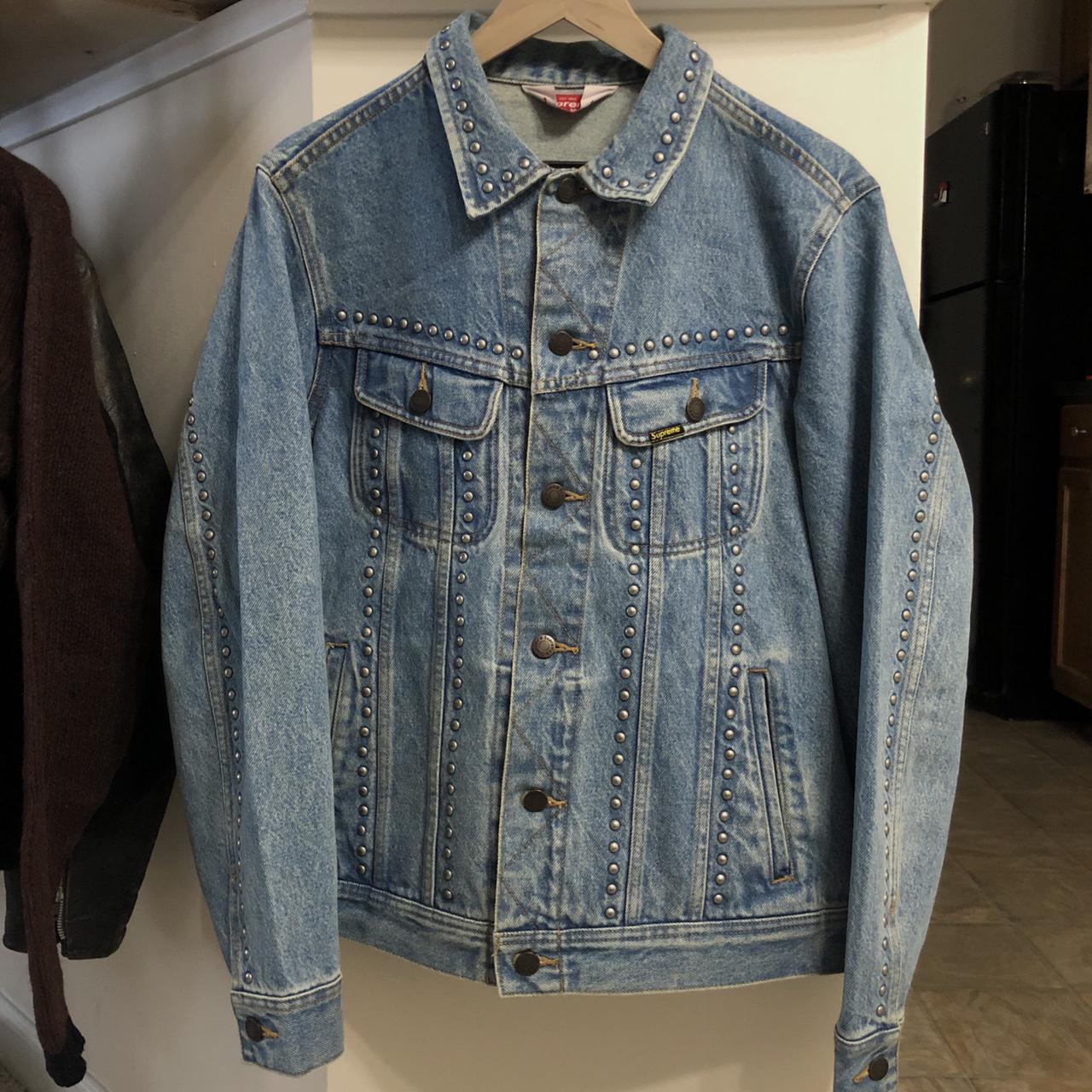 Supreme Patches Denim Trucker Jacket Blue Size Medium