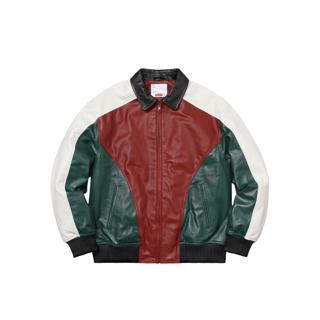 Supreme Studded Arc Logo Leather Jacket Red. Size... - Depop