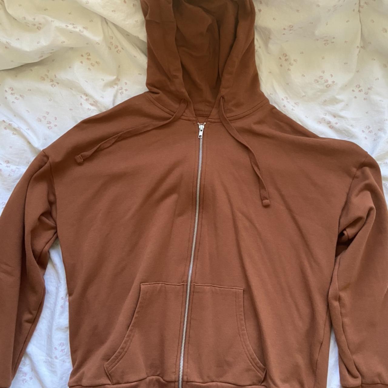 brown/orange oversized jacket - Depop