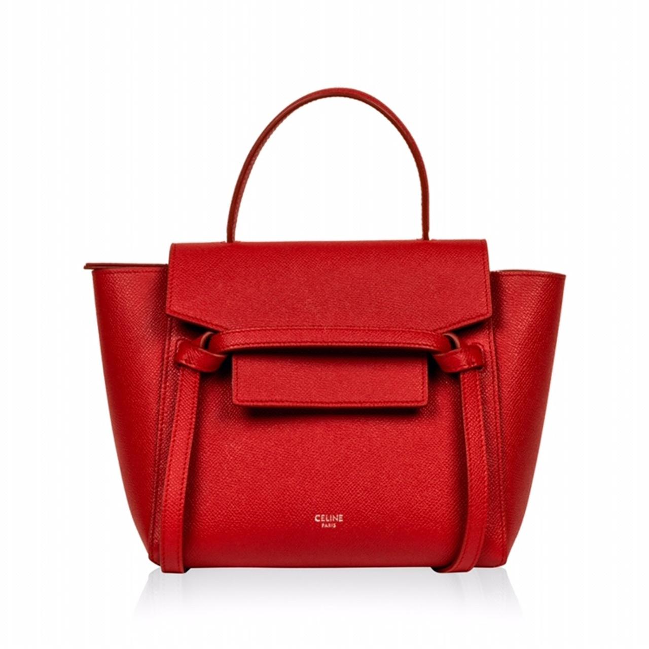 Celine nano shop belt bag red