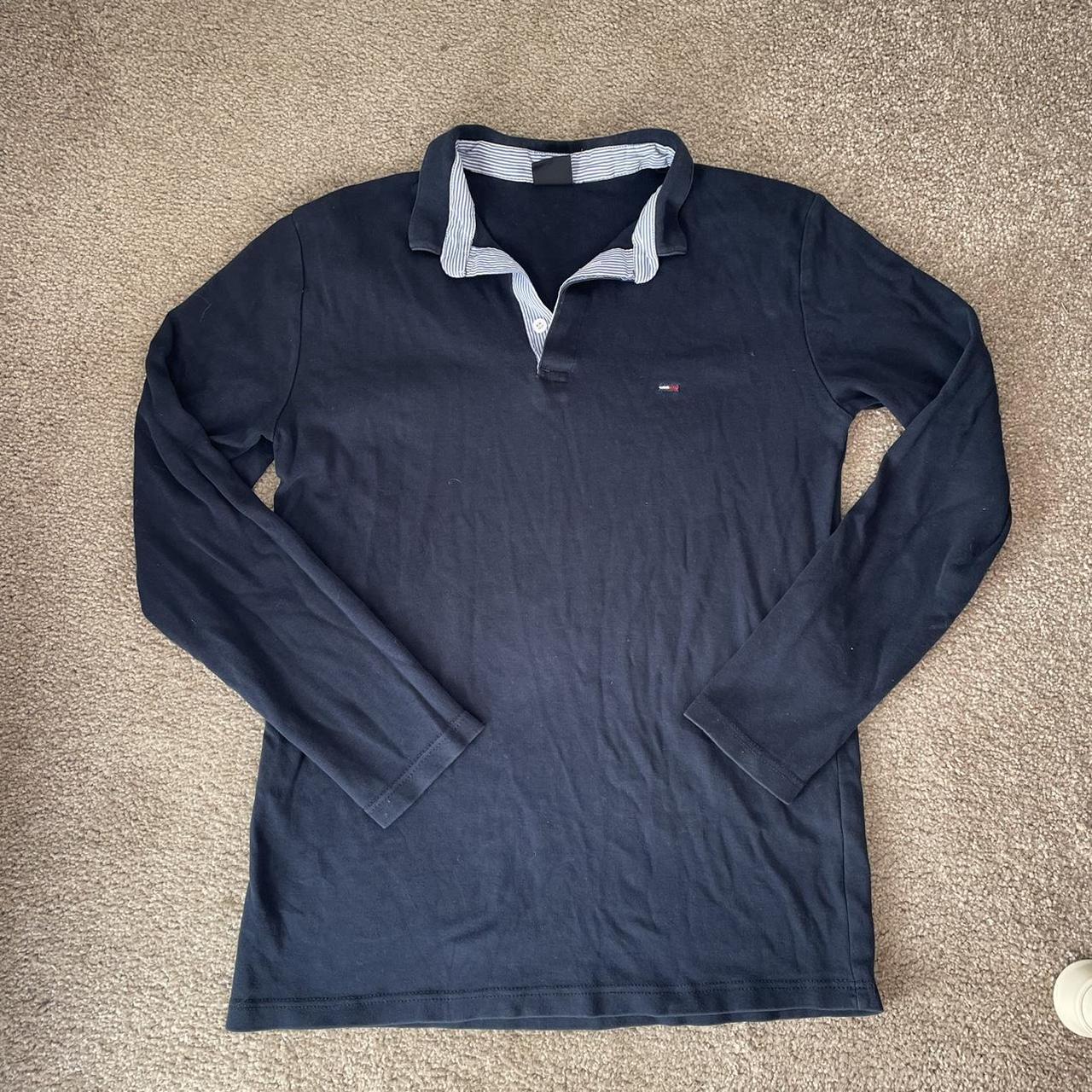 Navy Tommy Hilfiger long sleeve polo Size xxl... - Depop