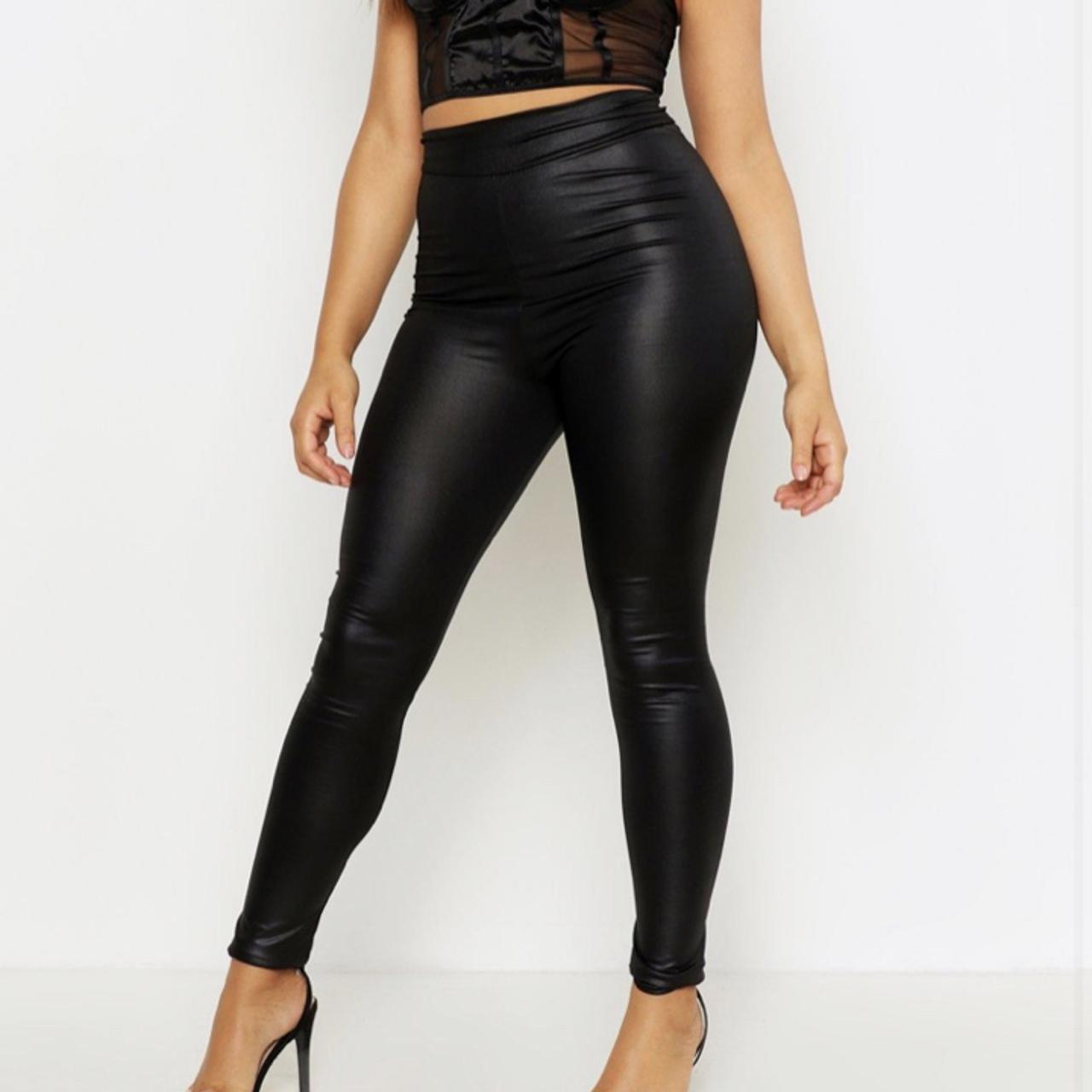 Full length high waisted leather leggings 🤩