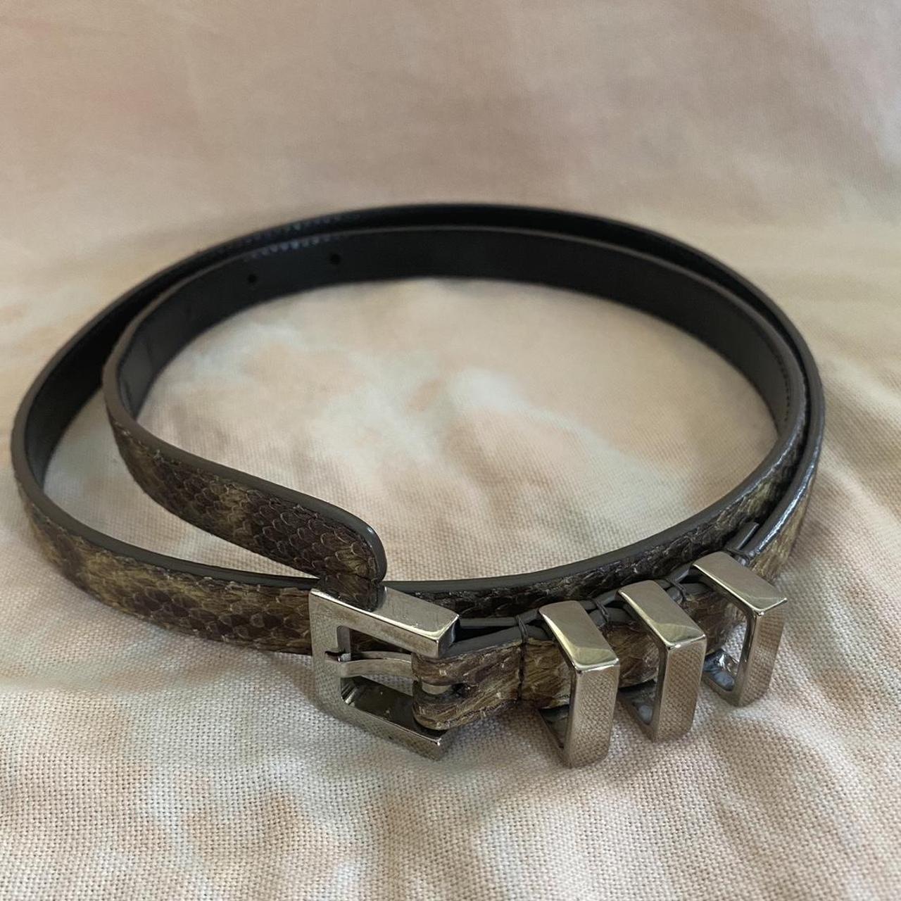 Saint Laurent 3 Passants snakeskin belt Size 85 The... - Depop