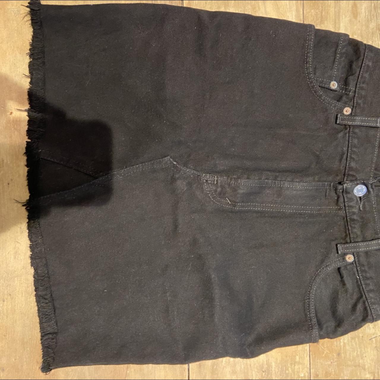 Levi black denim skirt. Retailed size S. Previously... - Depop