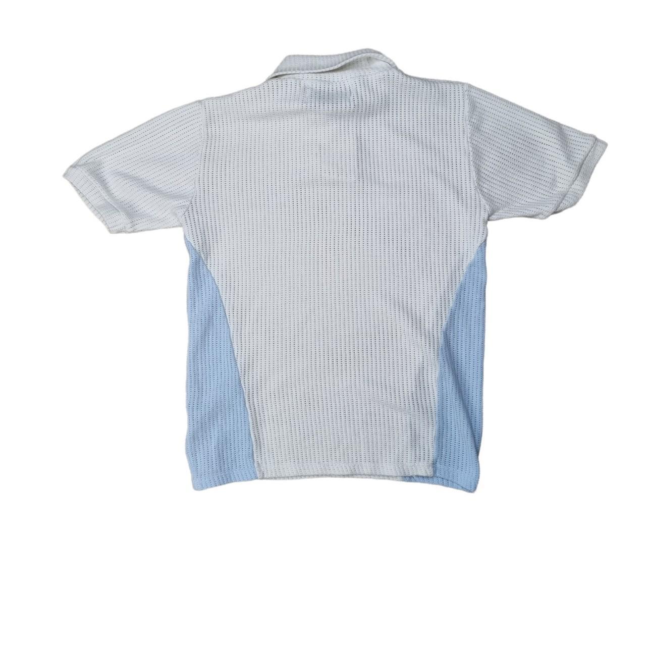 Men's White and Blue Poloshirts Depop