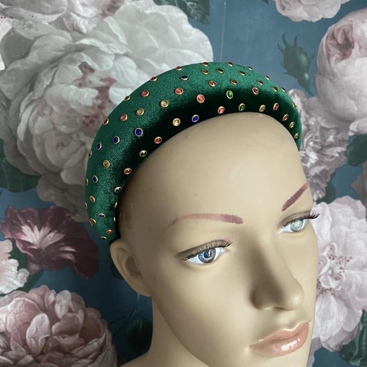 Dark Green Velvet Thick Padded Headband Cheltenham - Depop