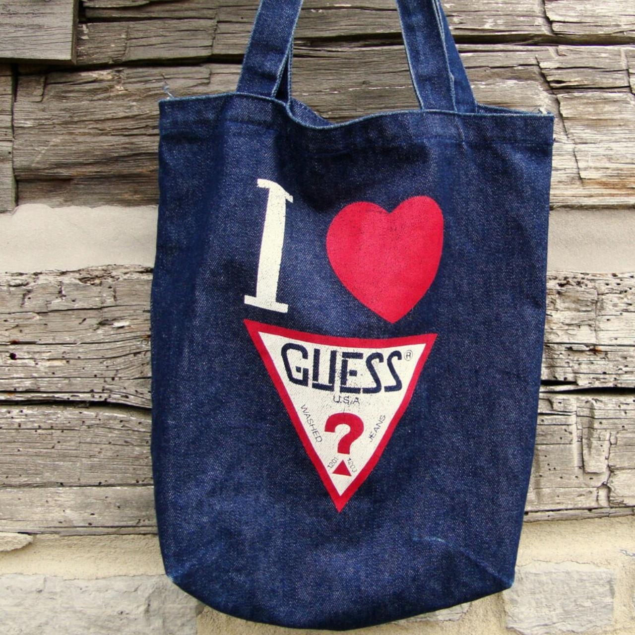 Guess denim sale tote bag