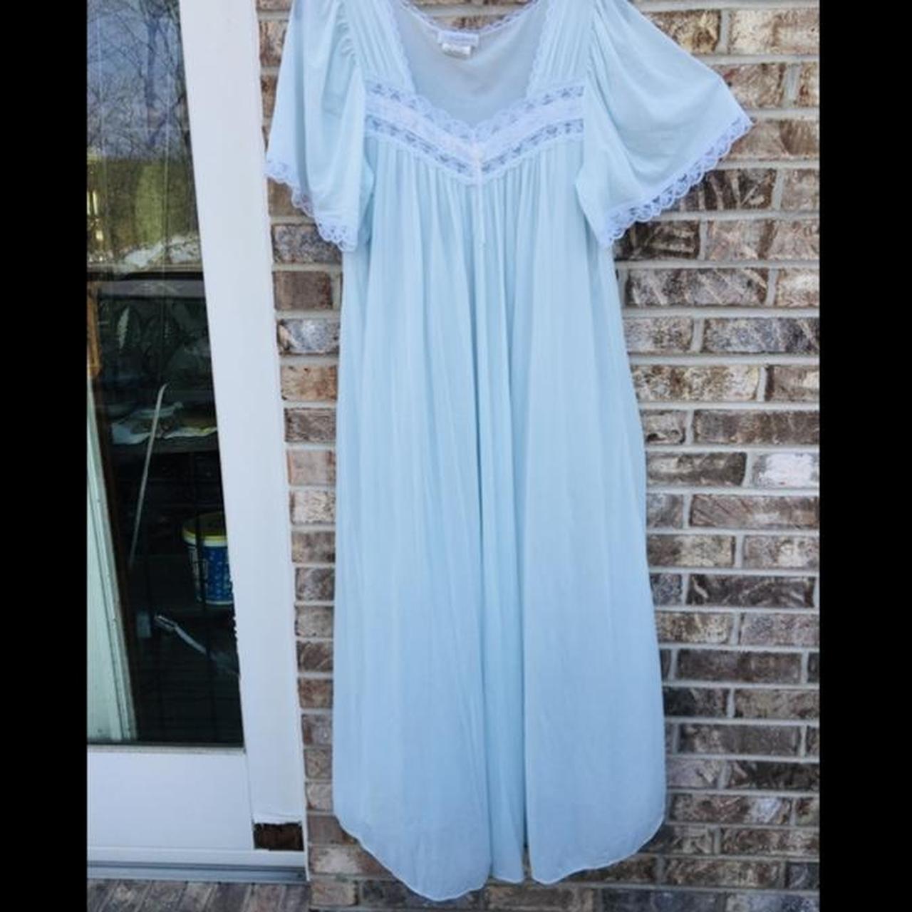 Pale Blue Prairie Cottagecore Nightgown Dress Size:... - Depop