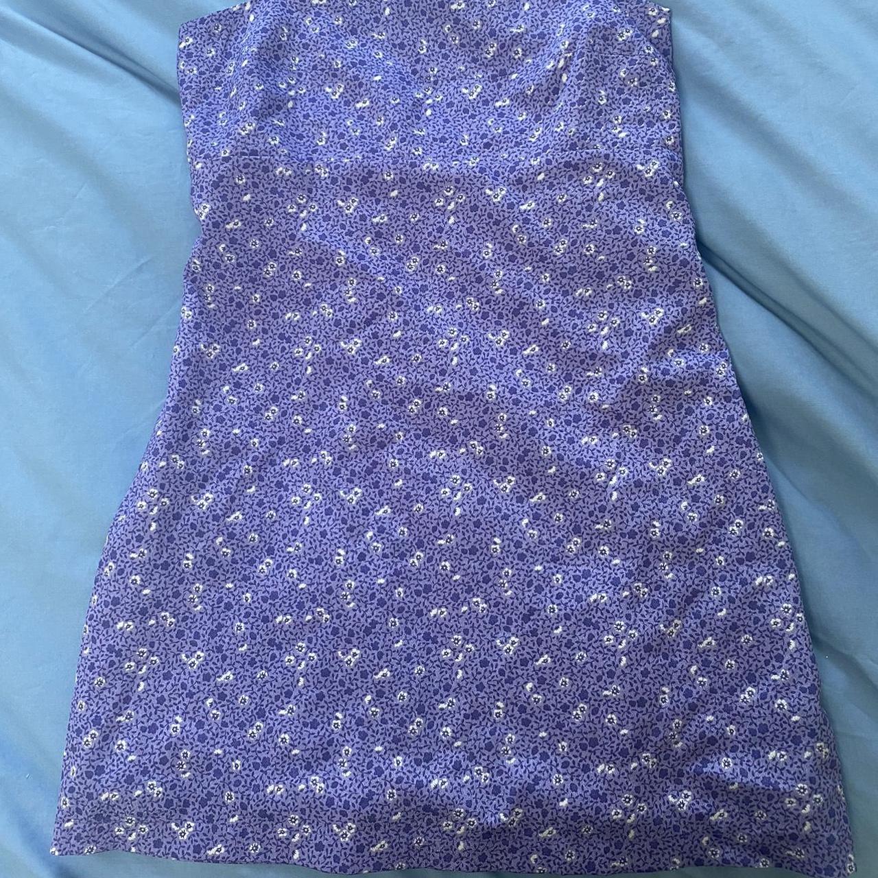 Brandy Melville Women's Purple and White Dress | Depop