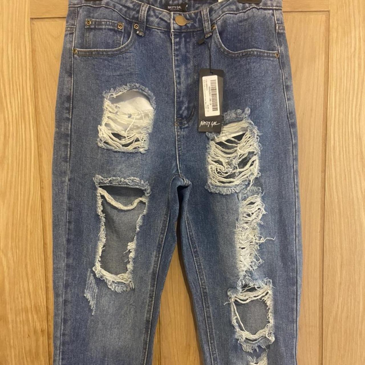 BRAND NEW WITH TAG Nasty Gal ripped jeans Size UK 10 - Depop