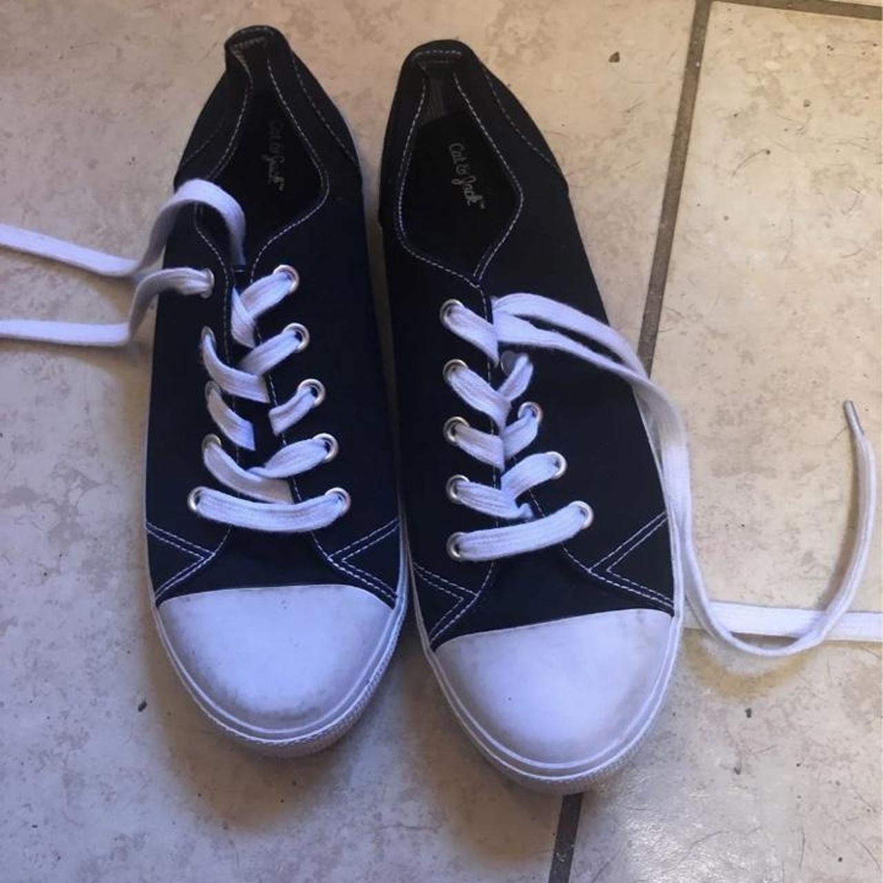 Cat & Jack Women's Black and White Trainers Depop