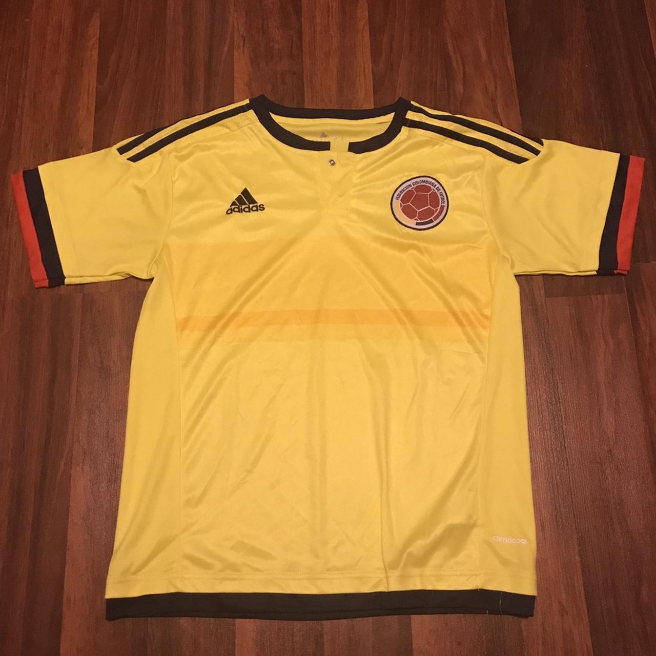 Colombia Soccer National Team Adidas Youth Size 16 Yellow Soccer Jersey