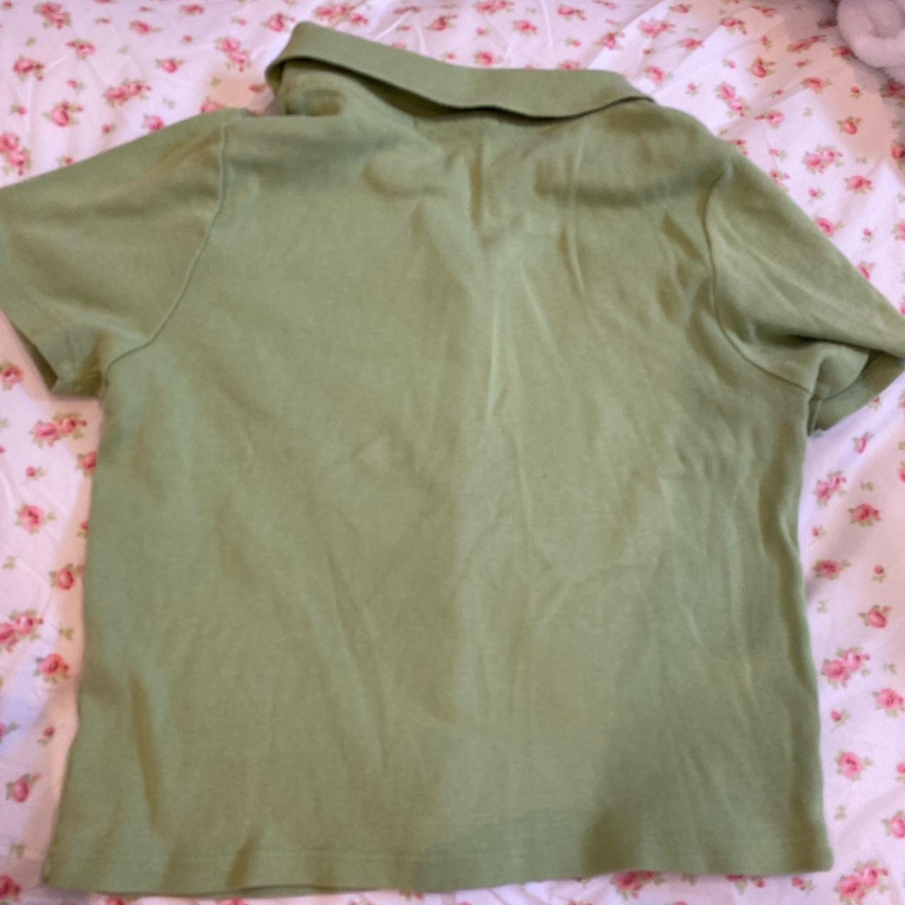 Green Lime Brandy Melville Zelly Top With Collar So Depop