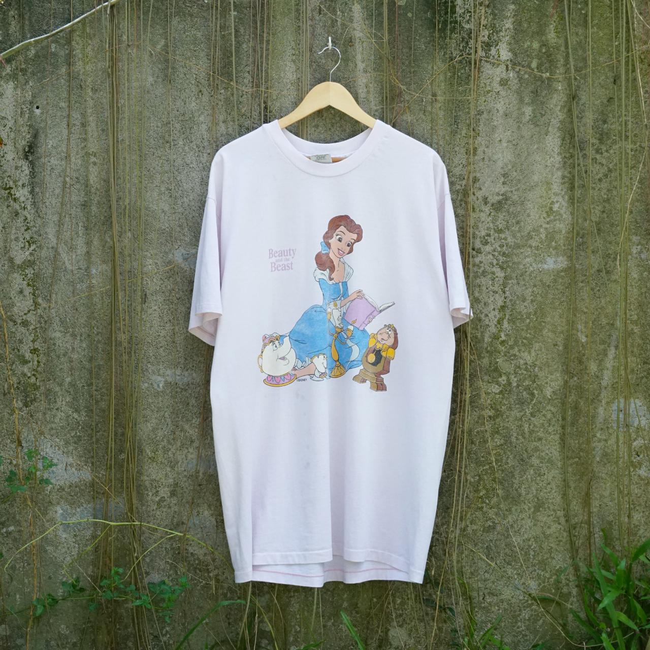 Disney Men's Pink and Blue T-shirt