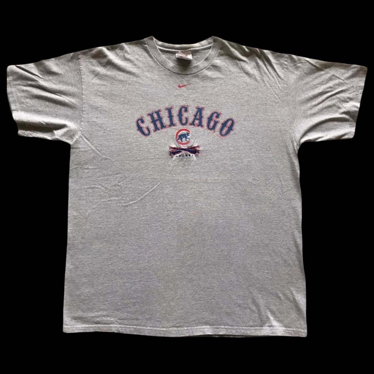 Chicago Cubs Nike Center Swoosh Check Logo MLB Tee... - Depop
