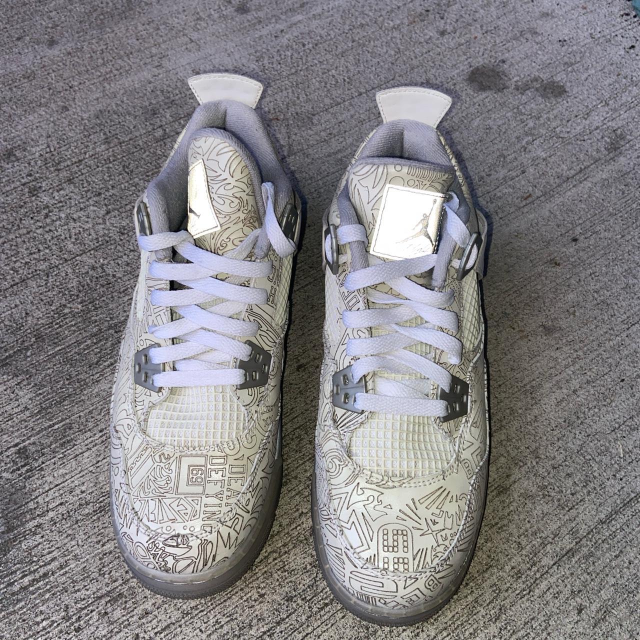 110 OBO!!! Mens Air Jordan 4 Retro BG 'Laser' Youth... Depop