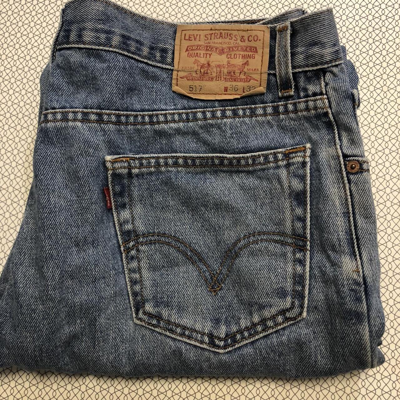 Levi’s 517 Men’s Relaxed Fit Bootcut Jeans, Mid Blue... - Depop