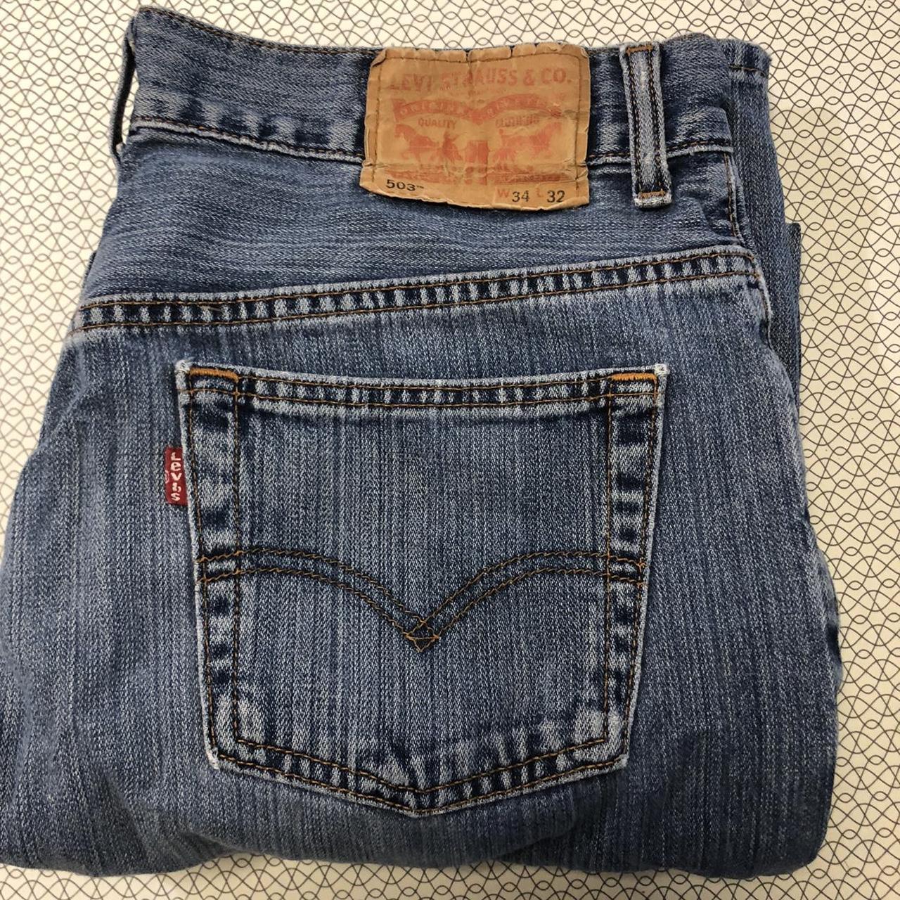 Levi’s 503 faded blue denim bootcut jeans, size 34W... - Depop