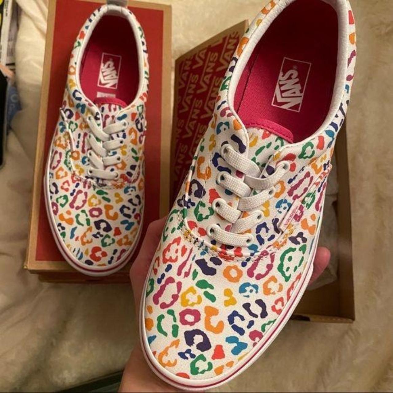 Rainbow vans with sales laces