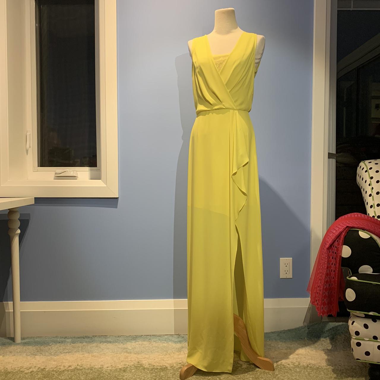 BCBG prom dress bright yellow size 2, never been... Depop