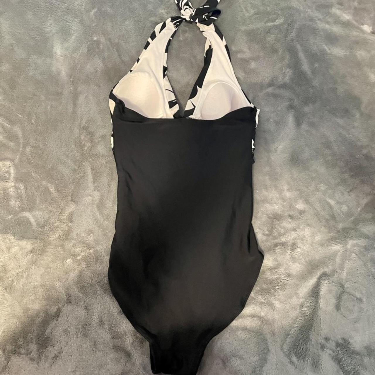 White Stag Women's White and Black Swimsuit-one-piece | Depop