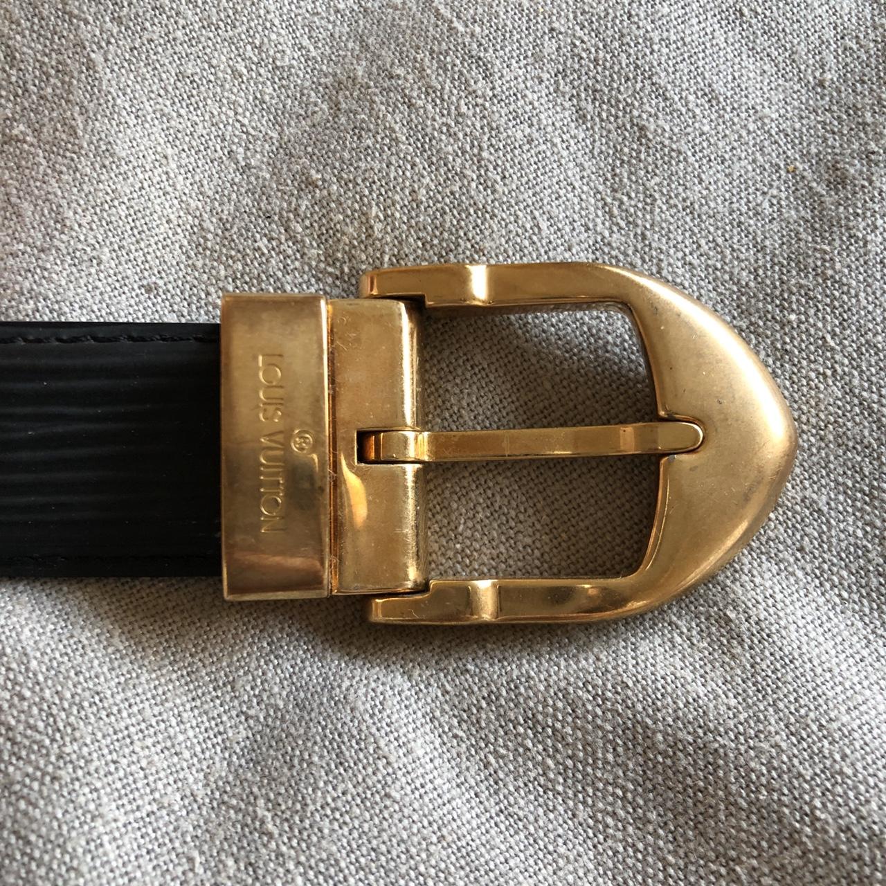 Classic Louis Vuitton Belt W Leather & Gold Buckle - Depop