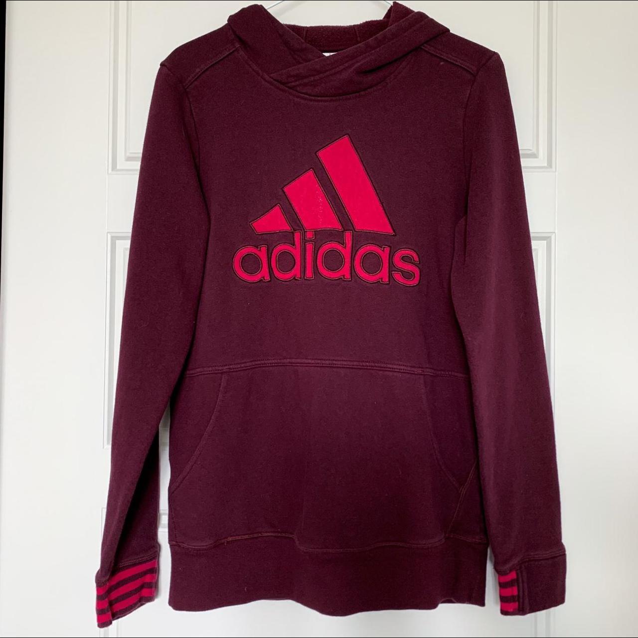 burgundy adidas hoodie womens