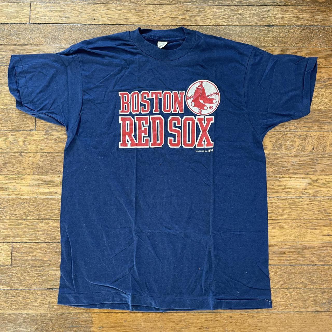 VTG 1988 SINGLE STITCH MLB RED SOX GRAPHIC TEE 1988 - Depop