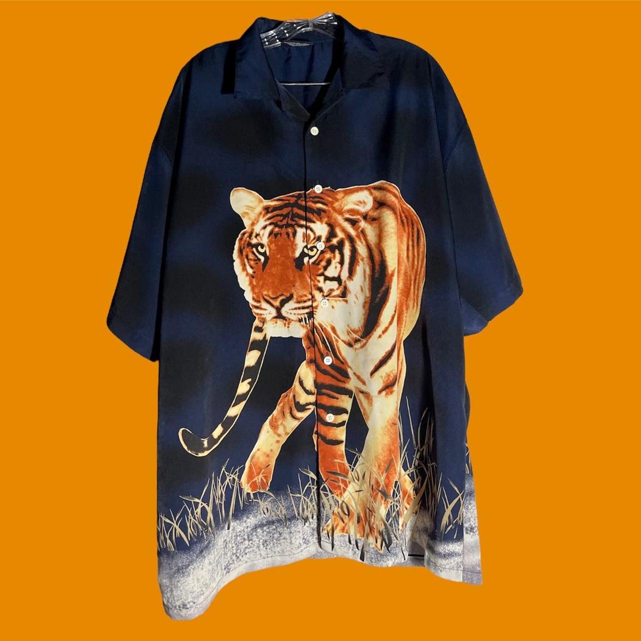Ice Pole Tiger Y2K Button-Up Size: XX- Large *... - Depop