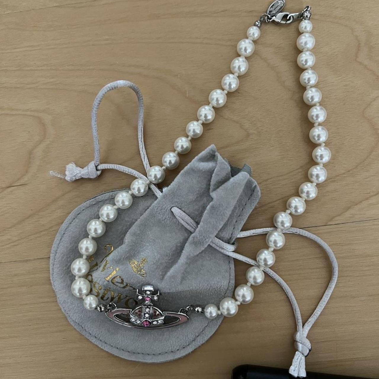 vivienne westwood pearl choker depop