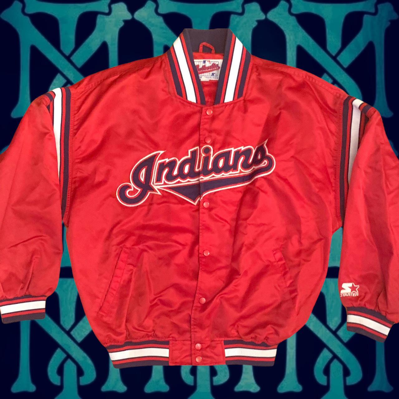 Vintage Cleveland Indians Satin Jacket Starter Satin... - Depop