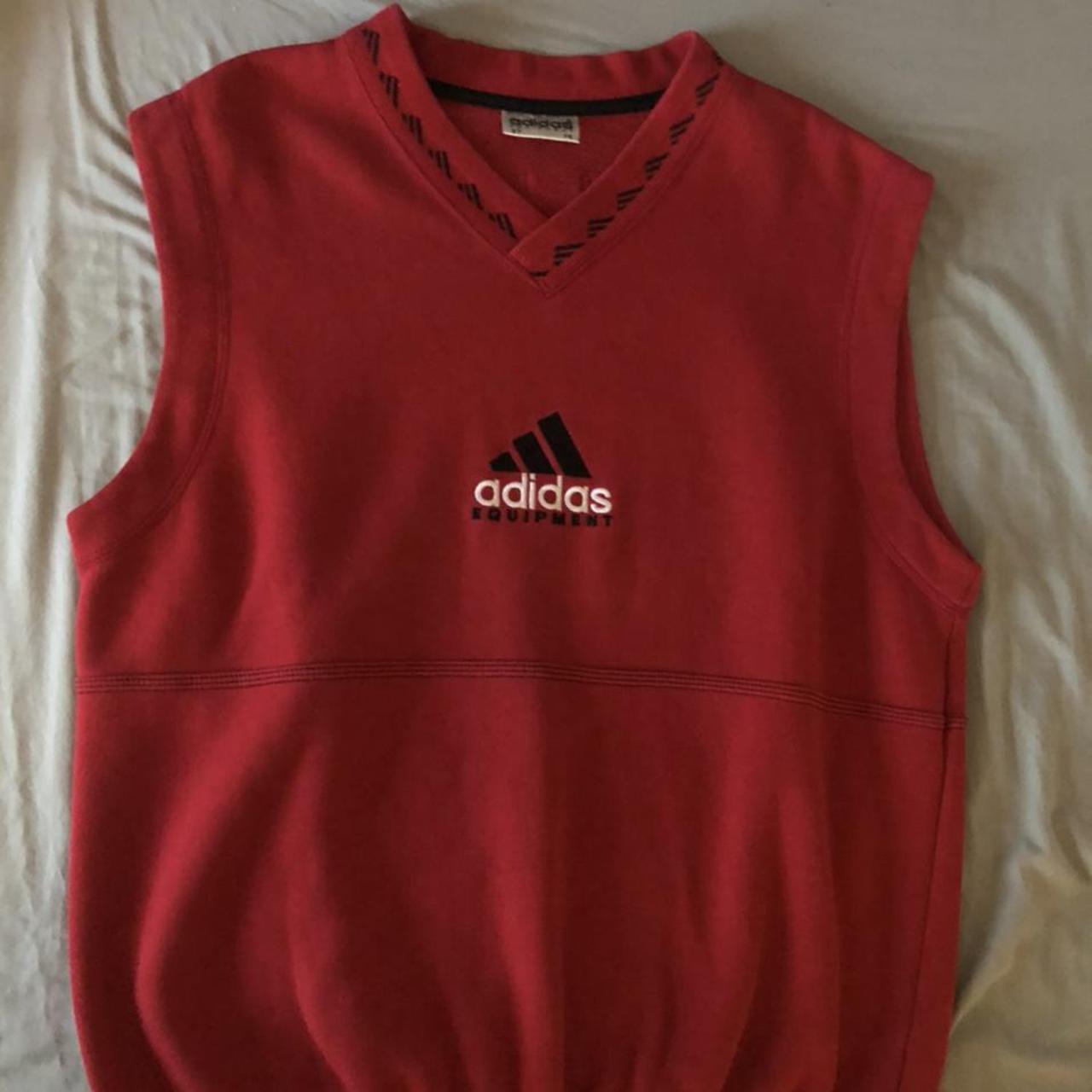 red adidas equipment sweater vest. size extra large.... - Depop