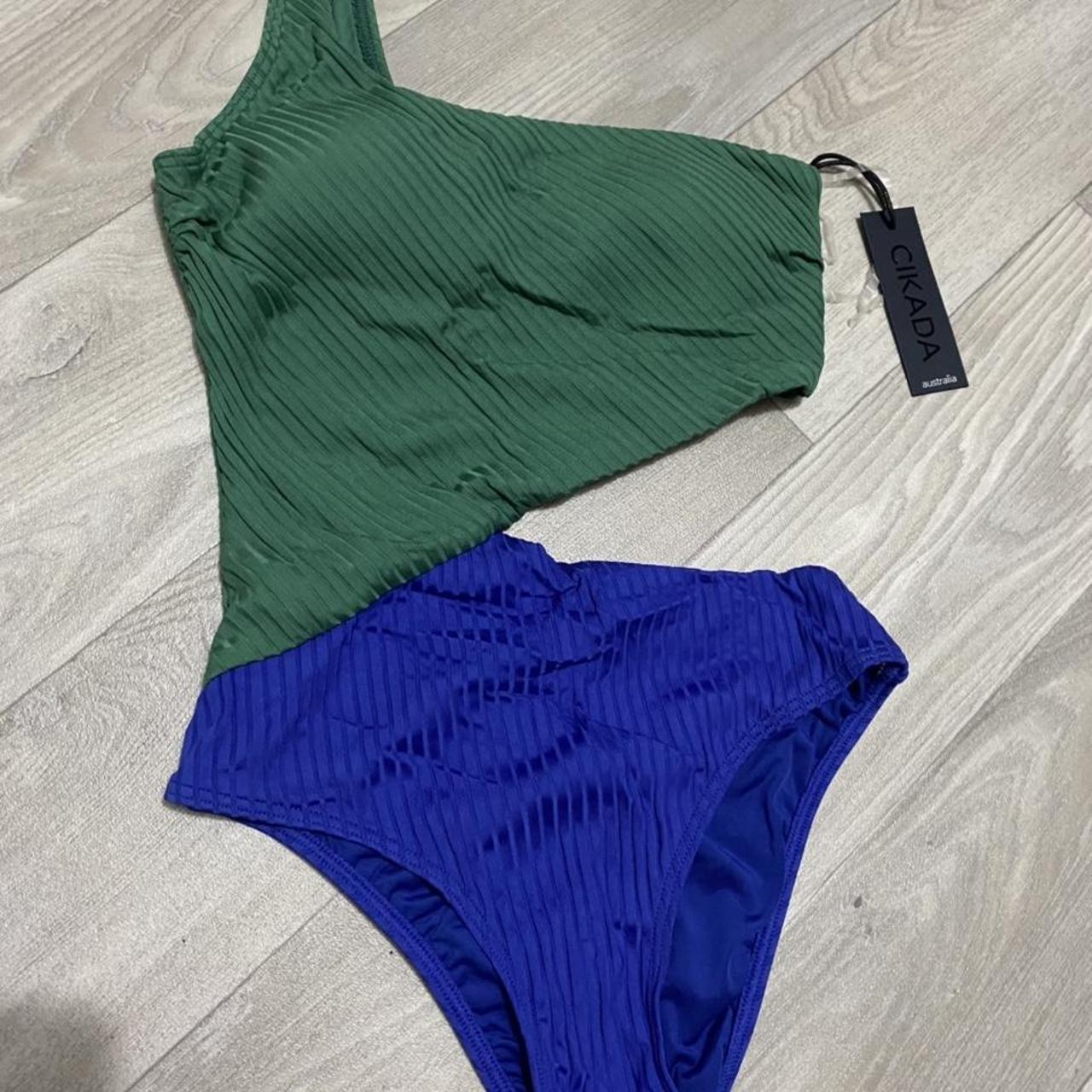 Cikada Blue Green cut out swimsuit. Brand new with Depop