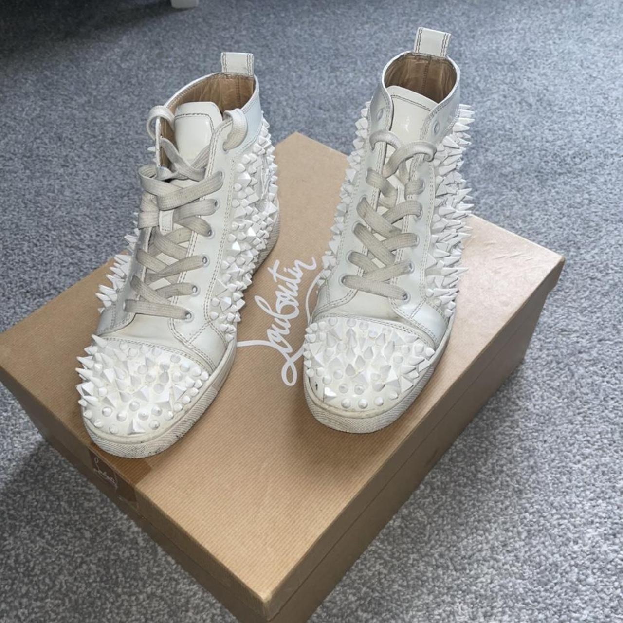 100% Authentic Christian Louboutin Pik Pik White... - Depop