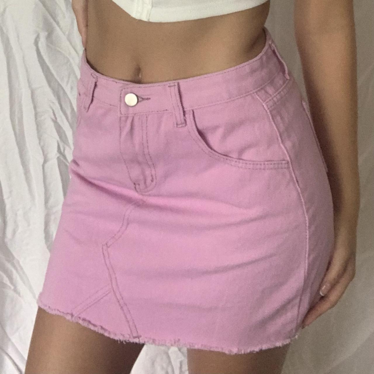 Cutest lilac bubblegum pink denim skirt Fits