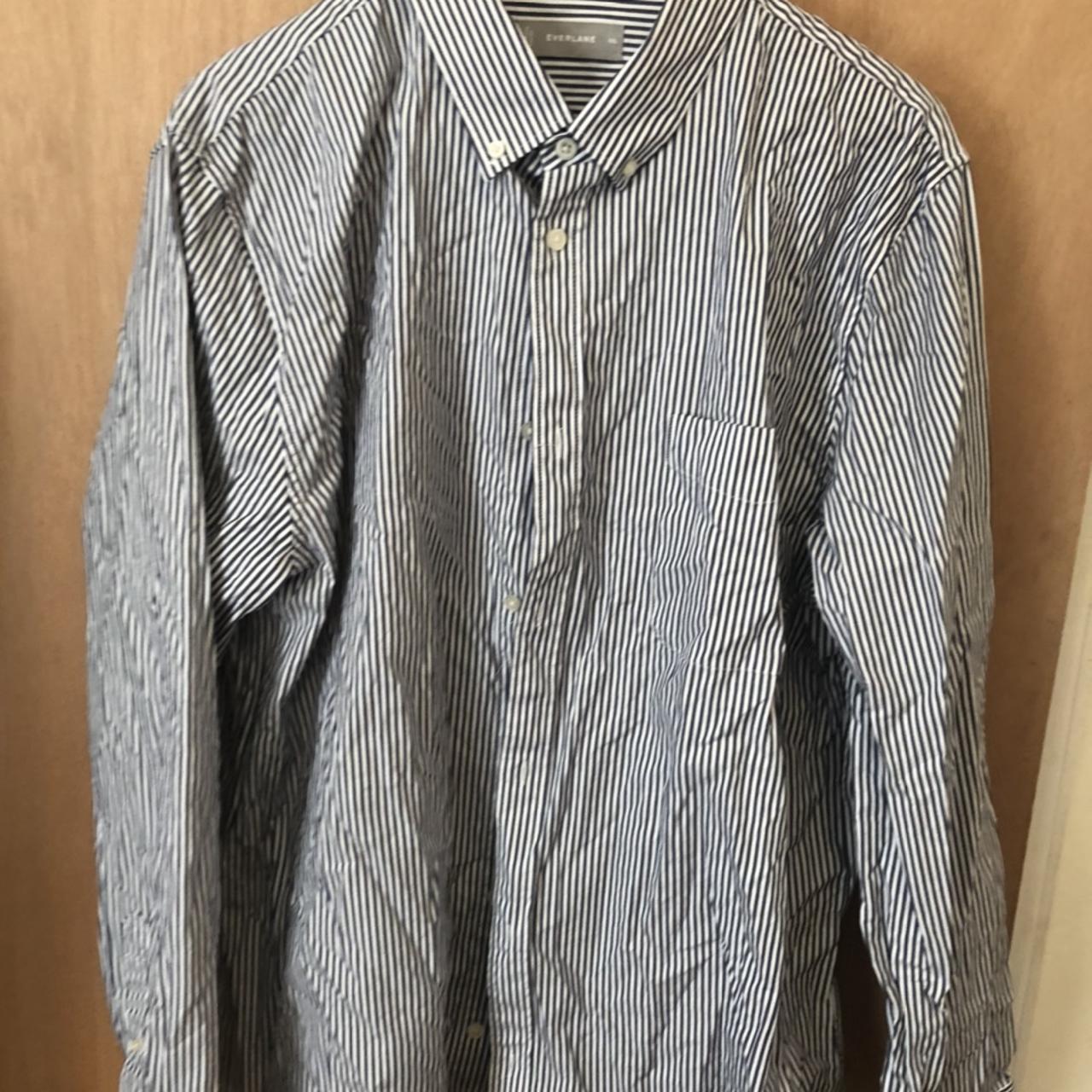 Everlane Pinstripe oxford shirt. Solid. #everlane... - Depop