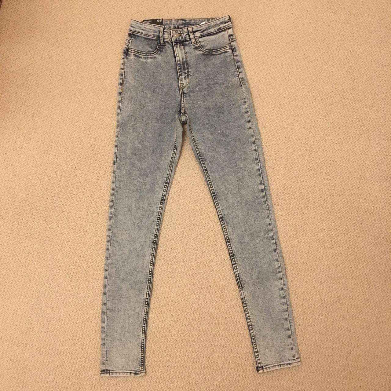 H&M blue faded high waisted skinny jeans ~ brand new... - Depop